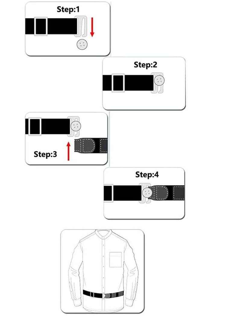 SYOSI - Men Shirt Stays Shirt Lock Belt Adjustable Elastic Shirt Holder - Image 1