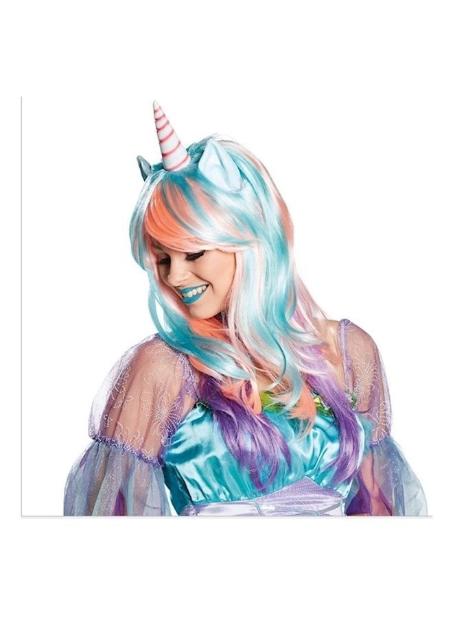 NIBEMINENT Little Pony Cosplay Festival Wig Blue/Orange/Purple 70cm