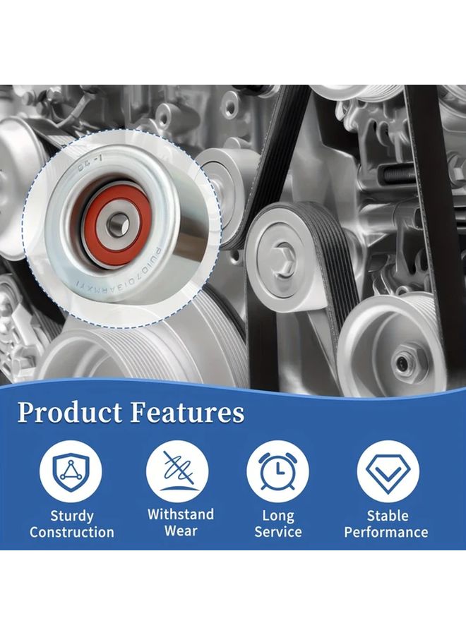 Drive Belt Idler Pulley 2pcs Replaces 16604 31020 For Multiple Vehicle Models - Image 4