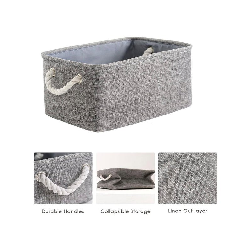 2PCS Storage Bins with Sturdy Cotton Handles Fabric Baskets for Organizing Closet Boxes - Image 4
