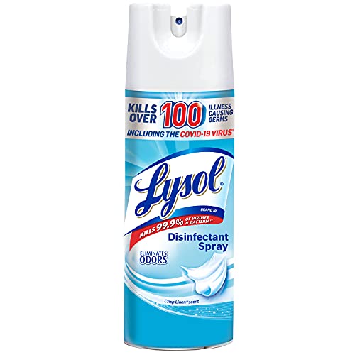 Lysol Sanitizing and Antibacterial Spray for Disinfecting & Deodorizing, Crisp Linen, 12.5 Fl Oz - Image 1