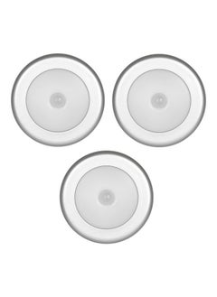 NIBEMINENT 3-Piece LED Motion Sensor Light White 8x2.4centimeter  - Image 1