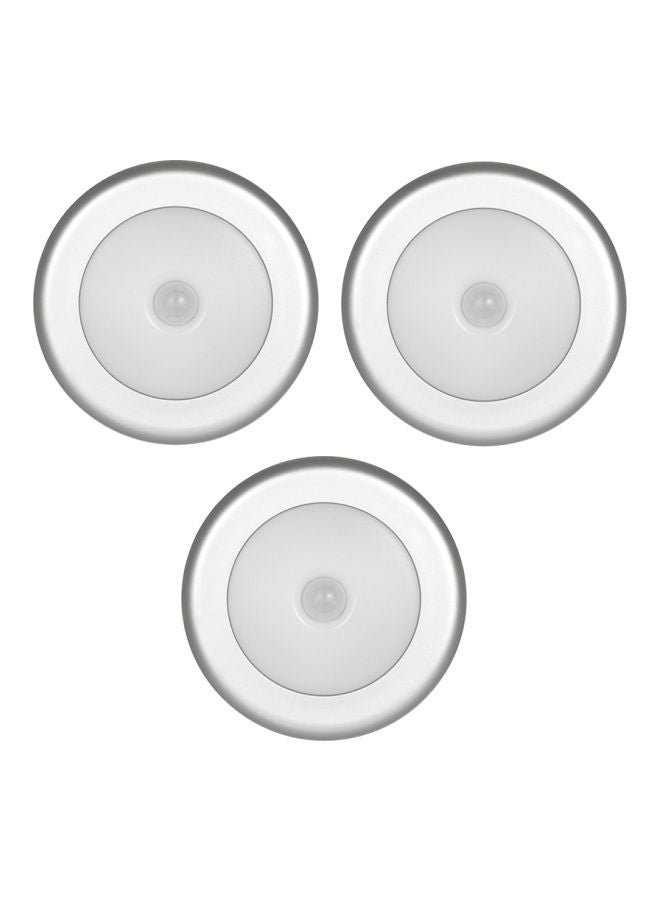 NIBEMINENT 3-Piece LED Motion Sensor Light White 8x2.4centimeter  - Image 1