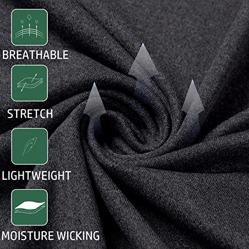MANSDOUR Men's Active Sports Shirt 1/4 Zip Performance Long Sleeve Workout Running T Shirt Pullover Tops Black - Image 5