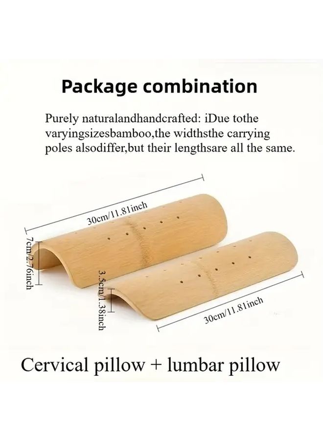 Bamboo Neck Pillow And Waist Pillow Set For Cervical Support And Sleep Improvement - Image 2