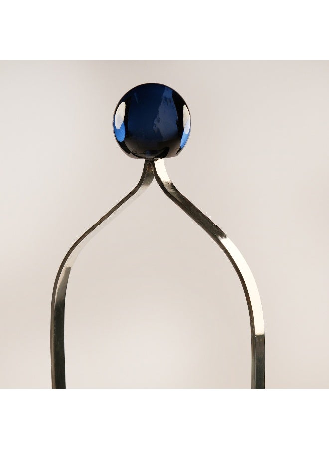 Homez Stainless Steel Candle Holder Yaqut Collection, Silver 12*11.5*26Cm - Image 3