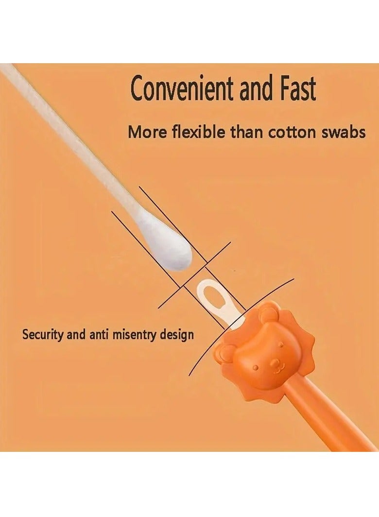 أطفال صغيرة قطعتان من أعواد تنظيف المخاط، أداة تنظيف الأذن، أداة إزالة المخاط على شكل أسد كرتوني، أدوات تنظيف تجويف الأنف - Image 5