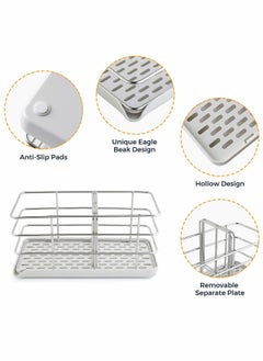 KASTWAVE Kitchen Sponge Holder, Kitchen Sink Organiser with Tray  - Image 5