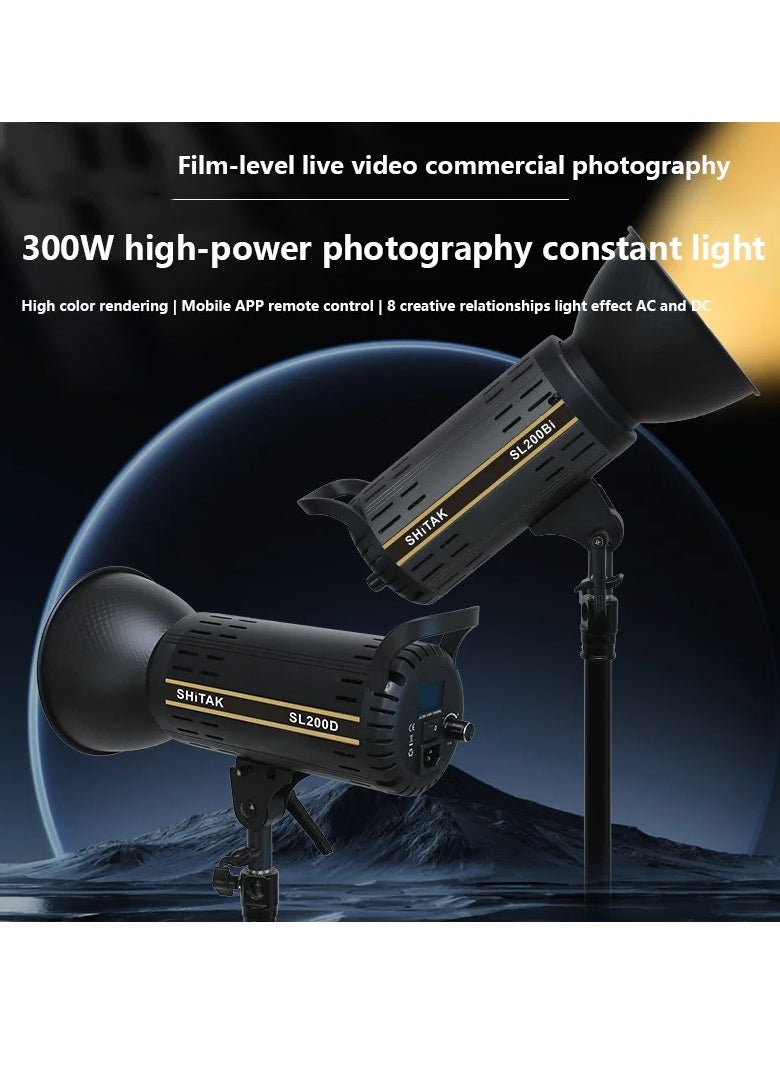 Generic - SL200BI LED Photography Light 3200K/5600K Switchable Professional Photo Studio Spotlight Photography Lighting Bowens Mount - Image 1