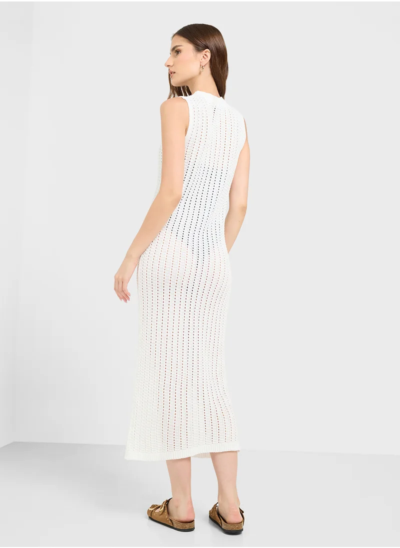 جينجر Crochet Knitted Beach Dress