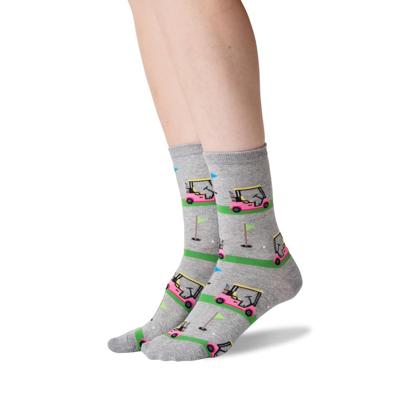 Hot Sox Womens Golf Carts Socks, Sweatshirt Grey Heather, 1 Pair, Womens Shoe 4-10 - Image 2