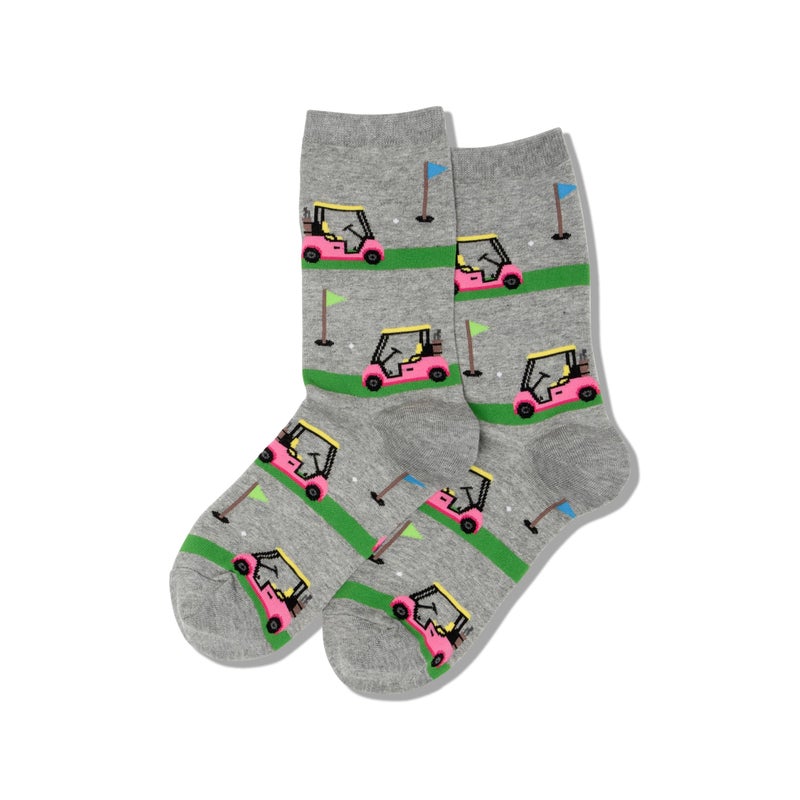 Hot Sox Womens Golf Carts Socks, Sweatshirt Grey Heather, 1 Pair, Womens Shoe 4-10 - Image 1