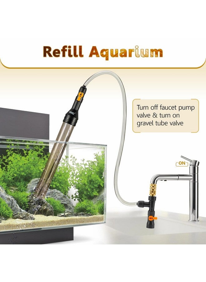 hygger Bucket-Free Aquarium Water Change Kit Metal Faucet Connector Fish Tank Vacuum Siphon Gravel Cleaner with Long Hose 49FT Drain & Fill - Image 4