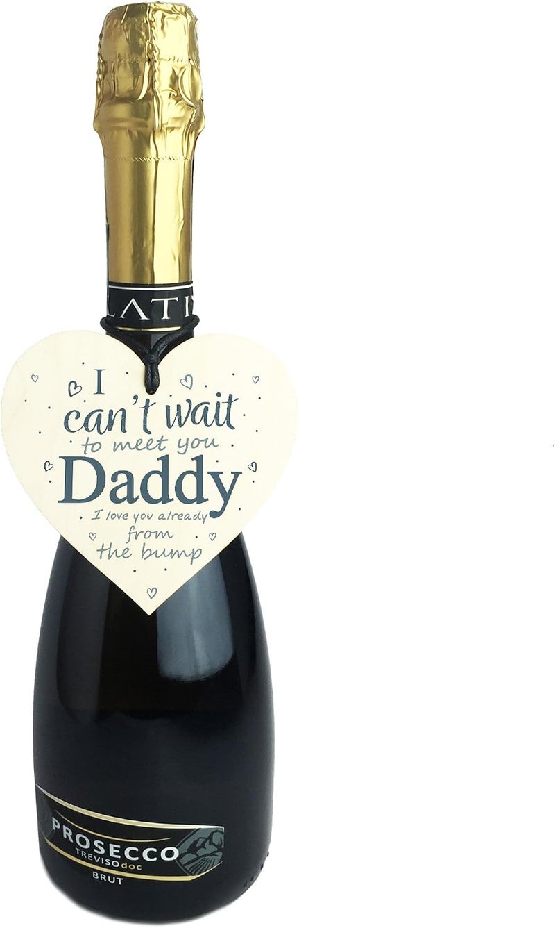 RED OCEAN Daddy To Be Can't Wait To Meet You Wooden Heart Dad Father Funny Card Love You Baby Bump Birthday Gift - Image 2