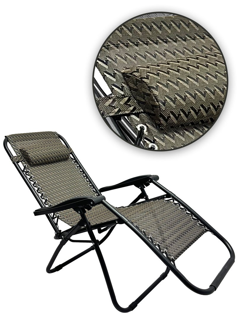 RENOVO 2 Piece Patio Chaise Lounges Chair gravity chair with adjustable backrest and footrest Sunlounger for Poolside Backyard and Beach - Image 5