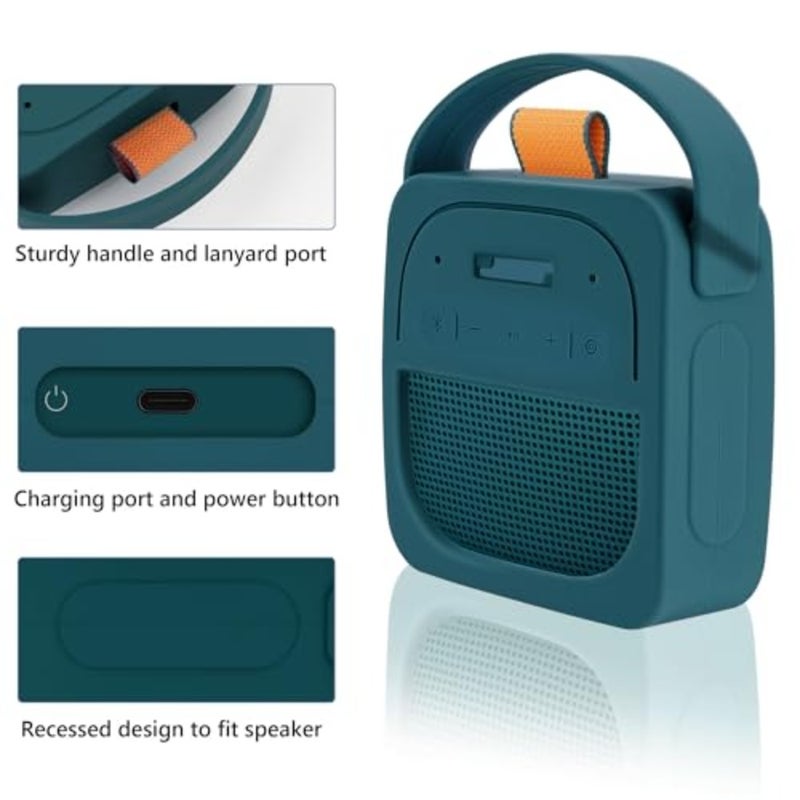 Protective Silicone Case Compatible with Bose SoundLink Micro 2nd Gen, Portable Speaker Cover with Keychain Hook, Soft Anti-Scratch Sleeve for Travel and Daily Use Dark Blue - Image 4