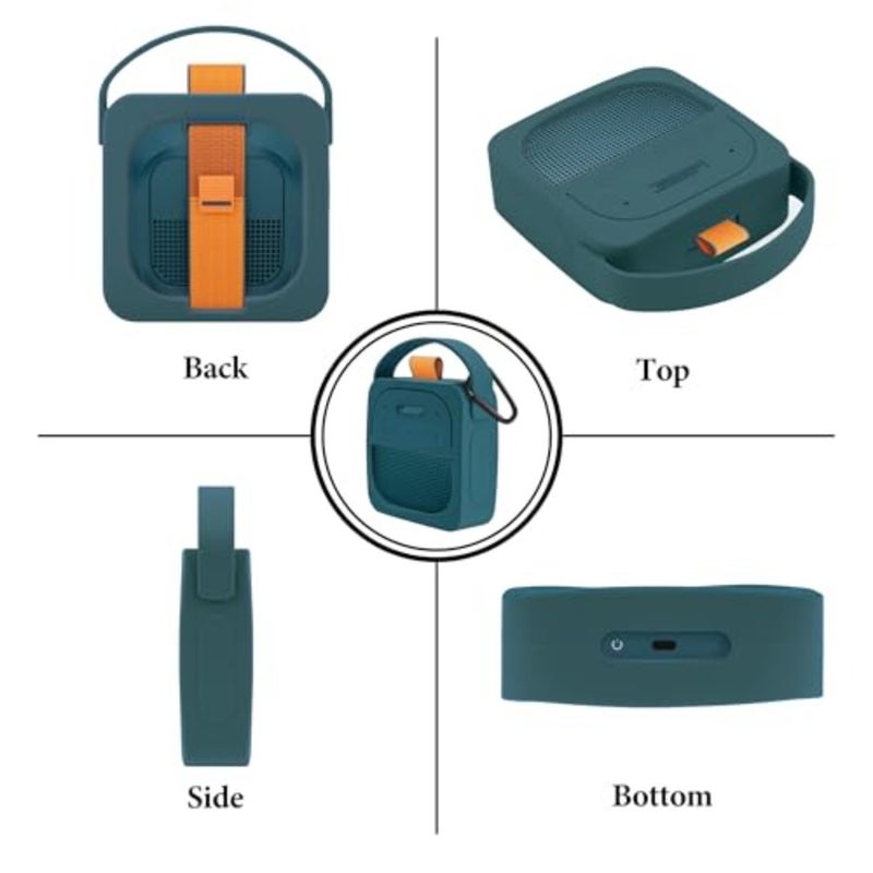 Protective Silicone Case Compatible with Bose SoundLink Micro 2nd Gen, Portable Speaker Cover with Keychain Hook, Soft Anti-Scratch Sleeve for Travel and Daily Use Dark Blue - Image 5