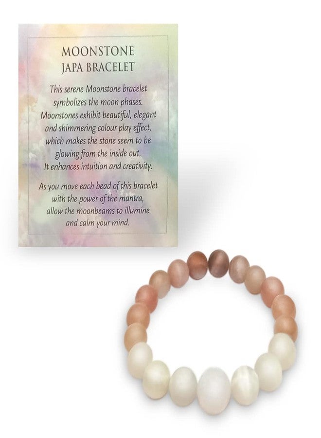 Chitshakti Lab Certified Trust Moonstone Precious Stone Bracelet for Women, Men | Crystal with Healing Benefits - 18 Beads - Image 3
