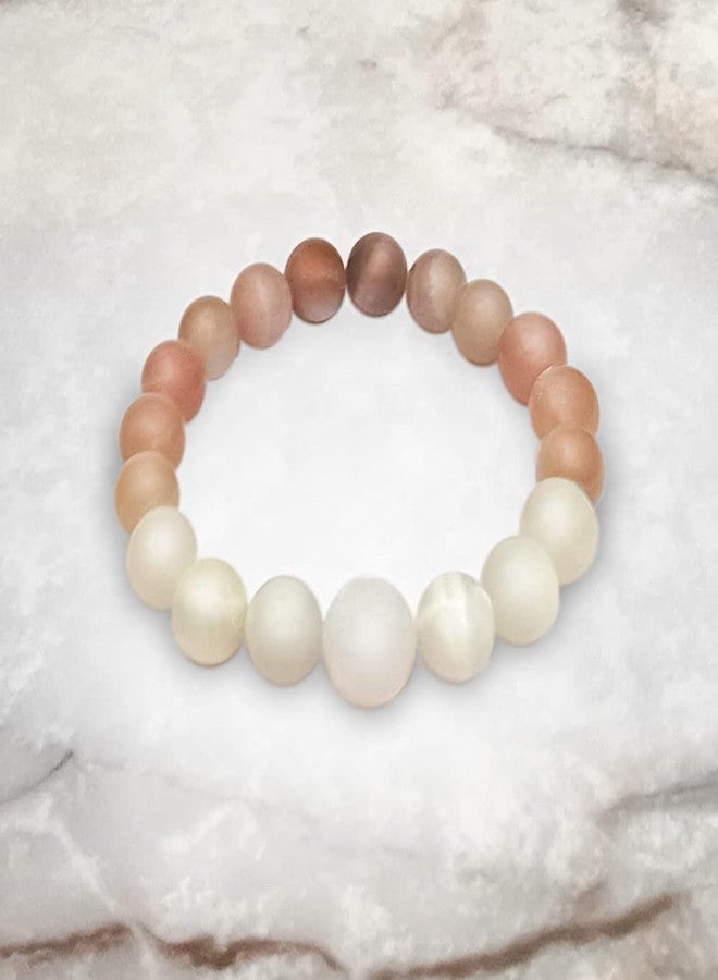 Chitshakti Lab Certified Trust Moonstone Precious Stone Bracelet for Women, Men | Crystal with Healing Benefits - 18 Beads - Image 4
