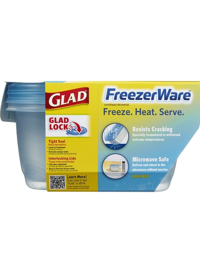 Glad Ware Freezerware Food Storage Containers Large Rectangle Food Storage Containers For Everyday Use Food Containers Safe For Freezer Hold Up To 64 Ounces Of Food 2 Count Setblue - Image 2
