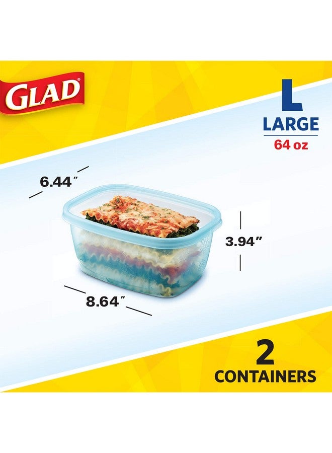 Glad Ware Freezerware Food Storage Containers Large Rectangle Food Storage Containers For Everyday Use Food Containers Safe For Freezer Hold Up To 64 Ounces Of Food 2 Count Setblue - Image 5