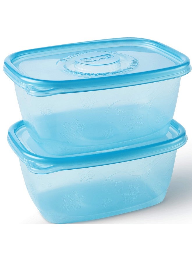Glad Ware Freezerware Food Storage Containers Large Rectangle Food Storage Containers For Everyday Use Food Containers Safe For Freezer Hold Up To 64 Ounces Of Food 2 Count Setblue - Image 4