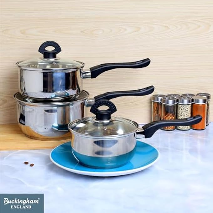 Buckingham Set Of Three Saucepans 16 Cm 16 L 18 Cm 23 L 20 Cm 32 L - Image 5