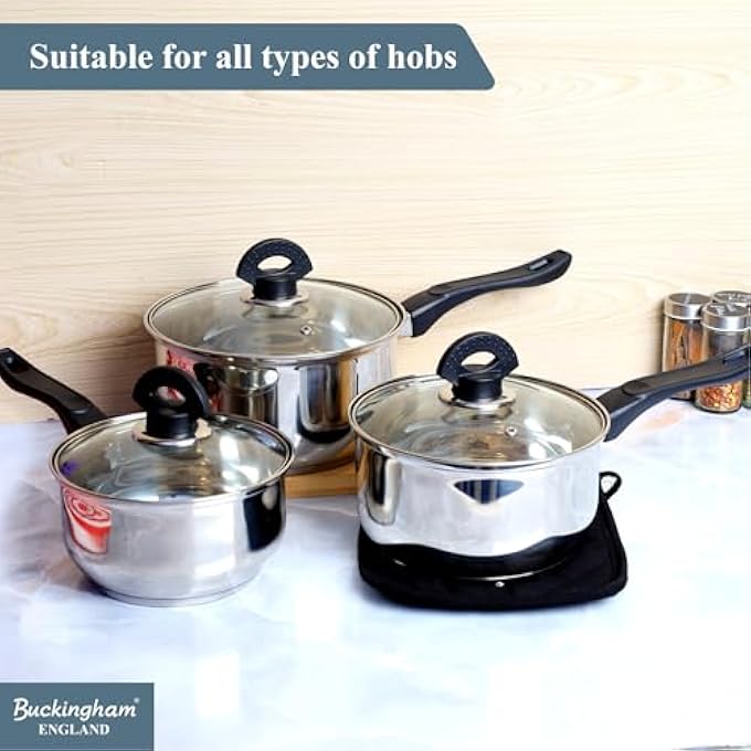 Buckingham Set Of Three Saucepans 16 Cm 16 L 18 Cm 23 L 20 Cm 32 L - Image 4