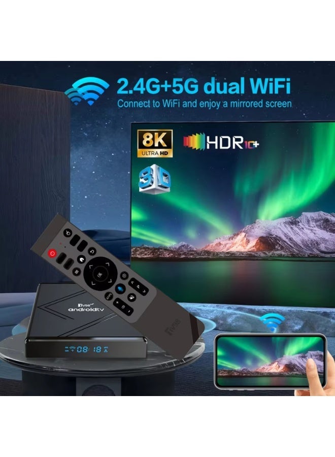 tv98 TV Box Android 14 BT5.0 Media Player Allwinner H313 Voice Remote 8GB+128GB 5G Dual Wifi 8K 4K Set-Top Box IPTV - Image 1