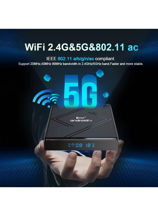 tv98 TV Box Android 14 BT5.0 Media Player Allwinner H313 Voice Remote 8GB+128GB 5G Dual Wifi 8K 4K Set-Top Box IPTV - Image 3