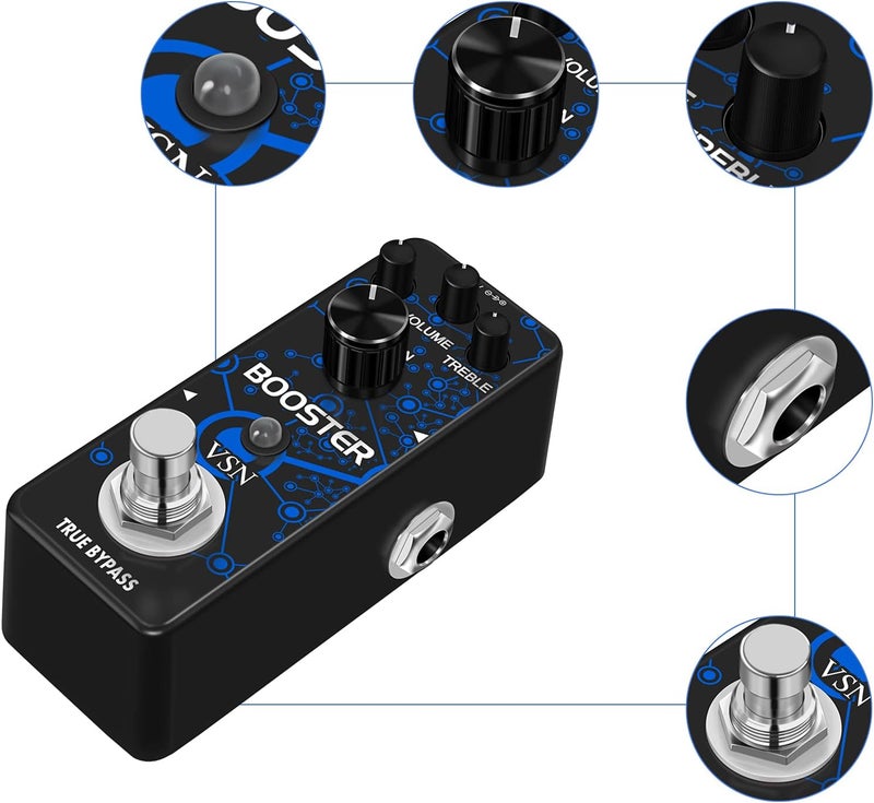 VSN Guitar Booster Effect Pedal Clean Boost Effects Pedals For Electric Guitar Pure Clean Mini Boost Pedals True Bypass - Image 4
