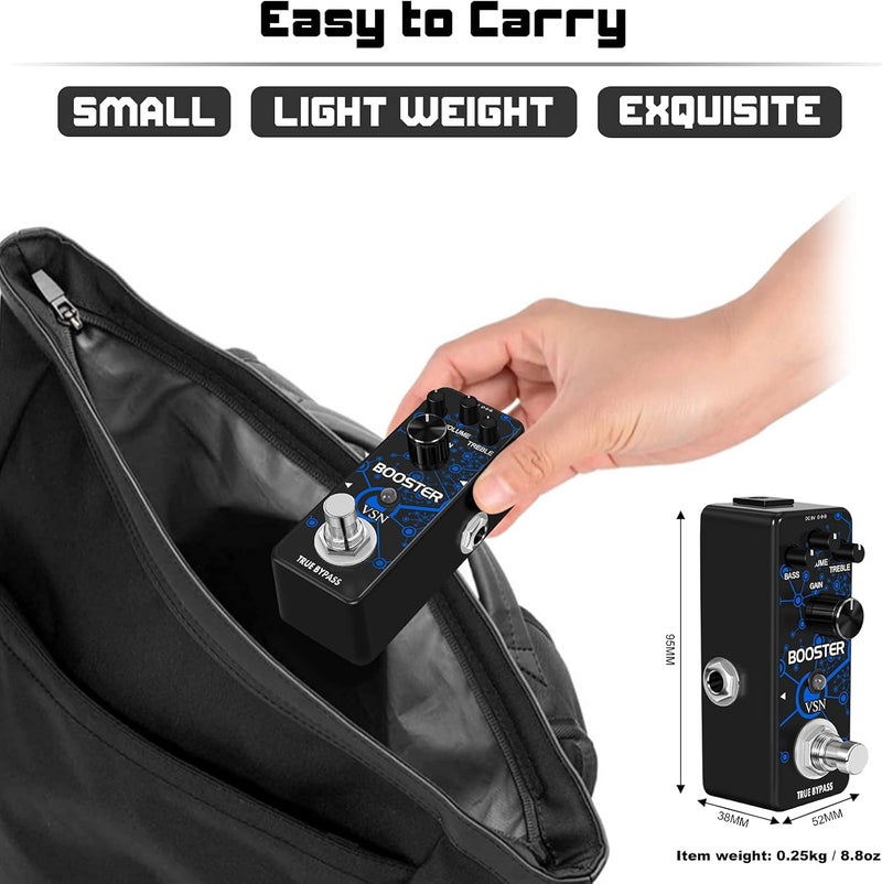 VSN Guitar Booster Effect Pedal Clean Boost Effects Pedals For Electric Guitar Pure Clean Mini Boost Pedals True Bypass - Image 5