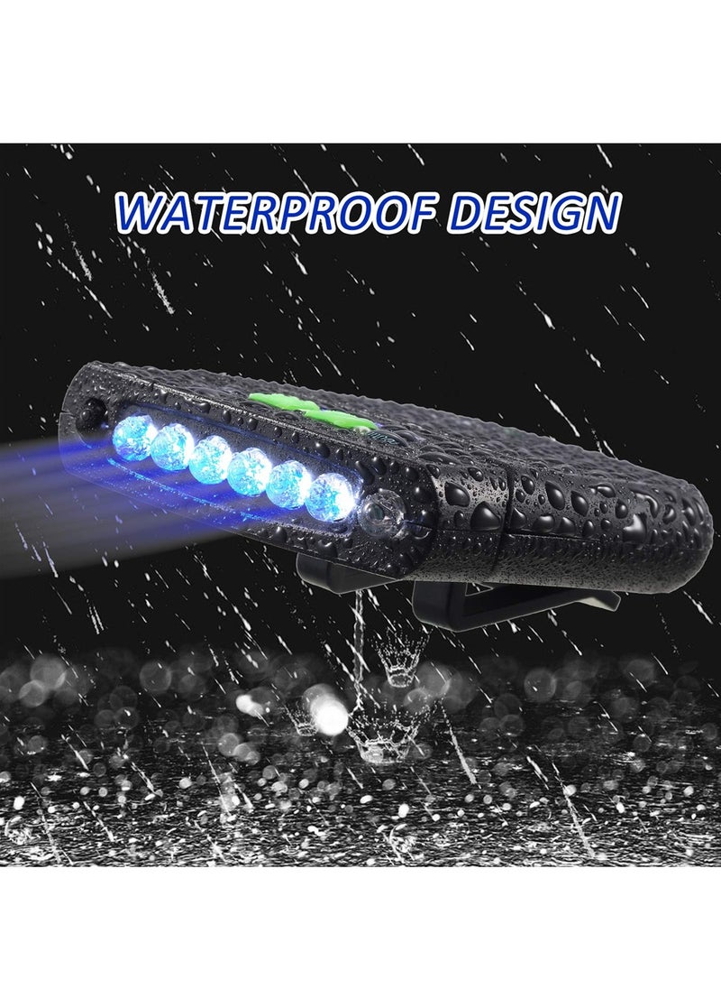 SYOSI - LED Clip on Cap Light, 2PCS USB Rechargeable Cap Flashlight Clip Waterproof Ultra Bright Hands-Free Hat Light Flashlight Headlamp for Fishing Camping Hand Work (Black, Blue) - Image 1