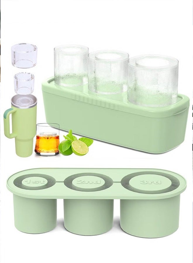 Bukela Ice Cube Tray for Stanley 40oz Tumbler, 3 Pcs Silicone Hollow Cylinder Ice Mold with Lid and Bin, Suitable for Ice Drink and Juice - Image 1
