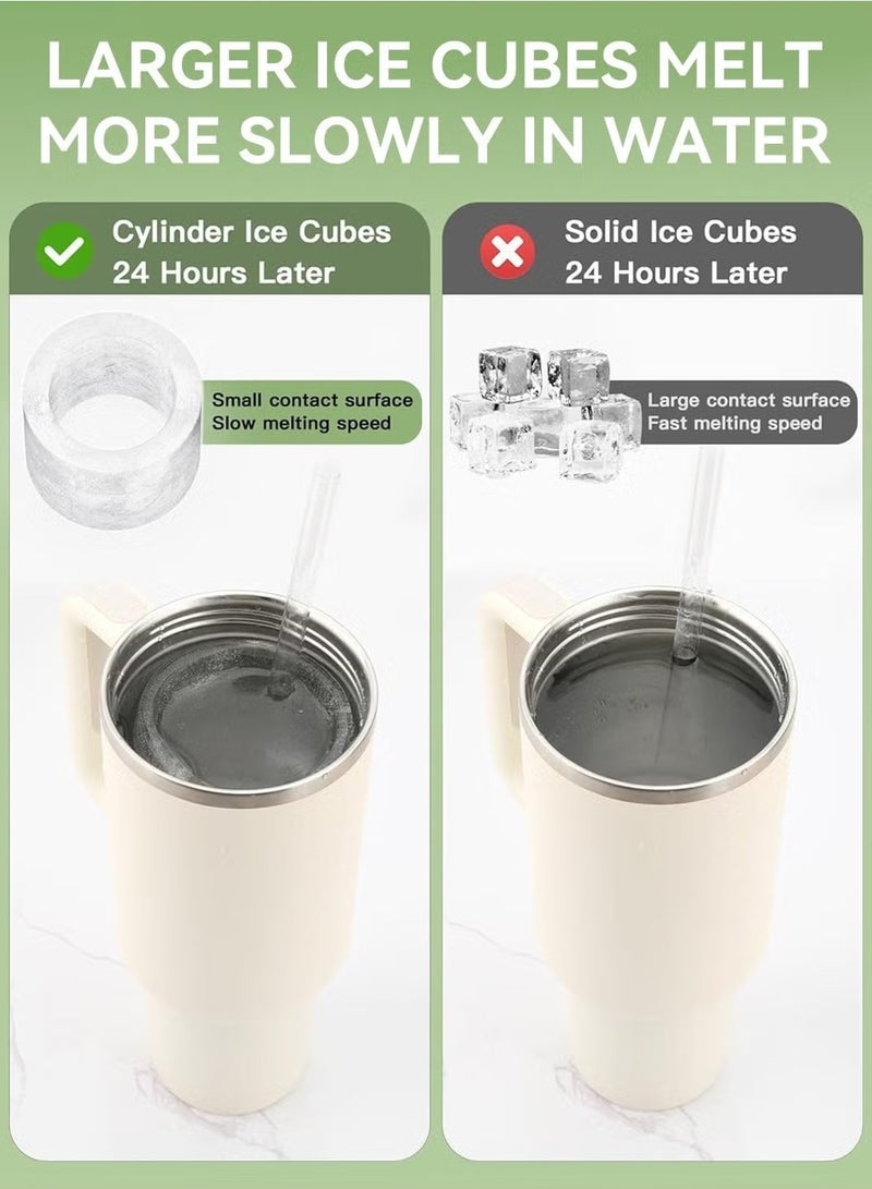 Bukela Ice Cube Tray for Stanley 40oz Tumbler, 3 Pcs Silicone Hollow Cylinder Ice Mold with Lid and Bin, Suitable for Ice Drink and Juice - Image 3