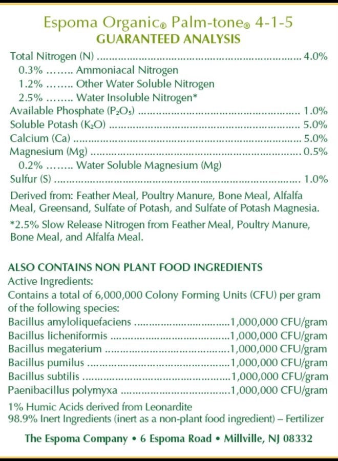 Espoma Palm Tone Plant Food - Image 3