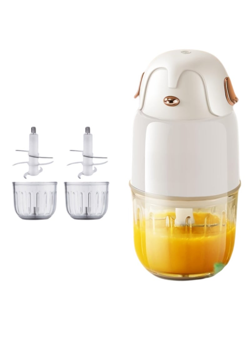 Baby Food Maker, Lightweight Portable Baby Food Processor, Efficient Food Blender For Baby Food, Food Puree Maker For Vegetable Fruit Baby Food, (1pc, 304 Steel 6 Leaves Double Cups And Double Blades)  - Image 1