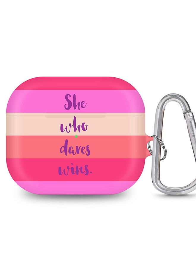 Stylizedd StylePods Case for Airpods 3rd Gen Case With Anti-Lost Keychain - She who dares wins  - Image 1