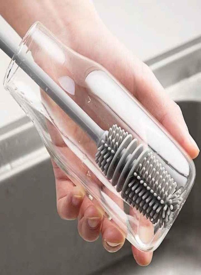 QUIRA Silicone Bottle Brush,Handle Bottle Cleaner for Flasks, Vacuum Sports Bottles, Vases and Glassware - Image 2