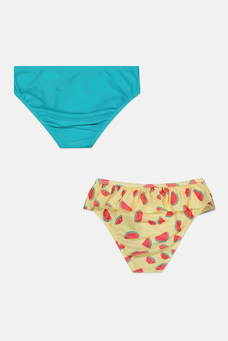 Lefties Toddlers Girl 2 Pieces Printed Bikini Bottom, Turquoise  - Image 2