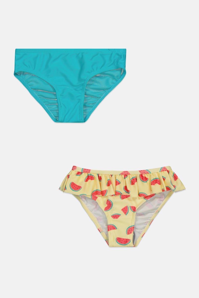 Lefties Toddlers Girl 2 Pieces Printed Bikini Bottom, Turquoise  - Image 1