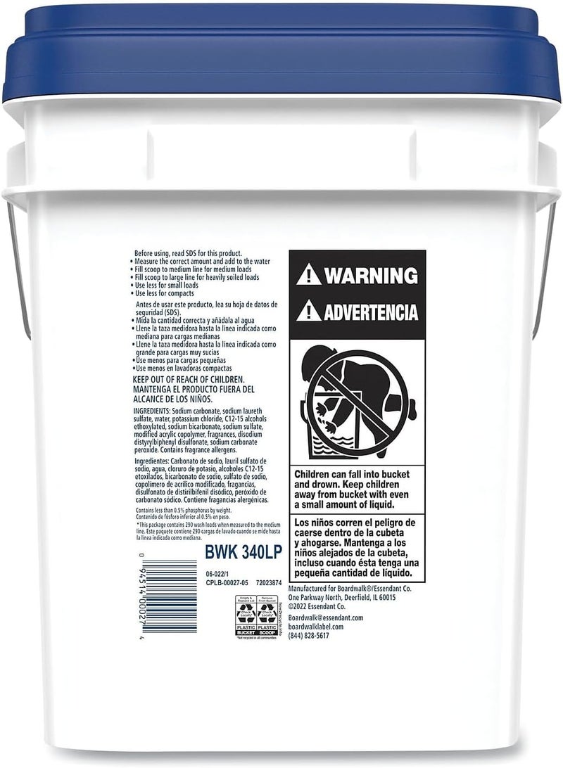 Boardwalk 340LP Laundry Detergent Powder Summer Breeze 1542 lb Bucket - Image 2