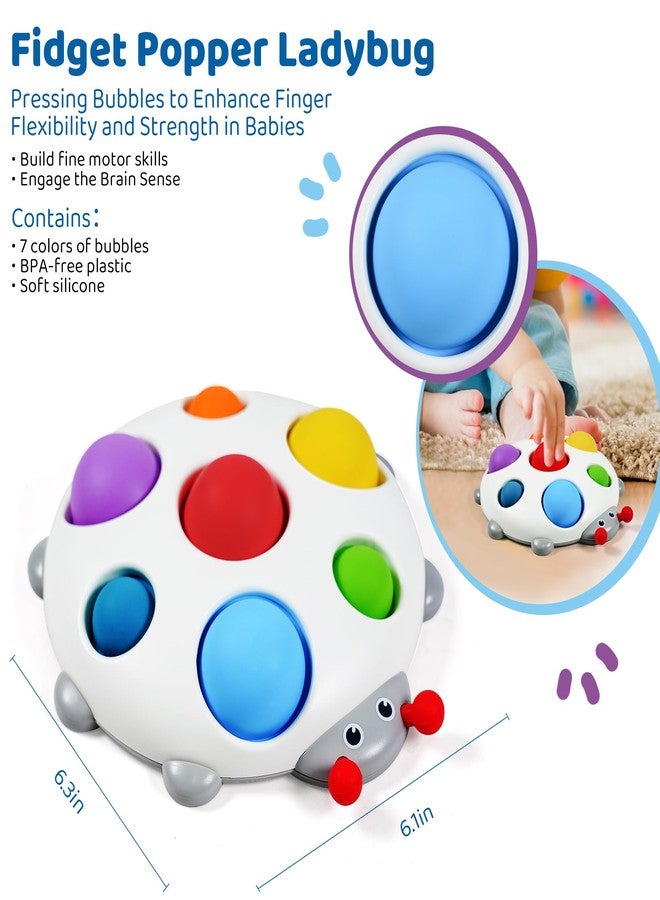 LiKee Fidget Popper Sensory Baby Toys for 10+ Months, Christmas Stocking Stuffers Push and Popping Busy Board, Montessori Toys for 1+ Years Old, Airplane Car Travel Toy for Toddlers 1-3 Stress Relief - Image 3