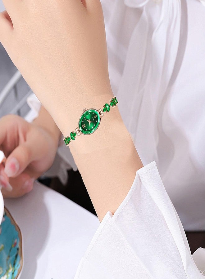 BESTKANG Women's Watch Luxury Petal Casual Bracelet Watch Simulated Quartz Watches for Women (Green) - Image 4