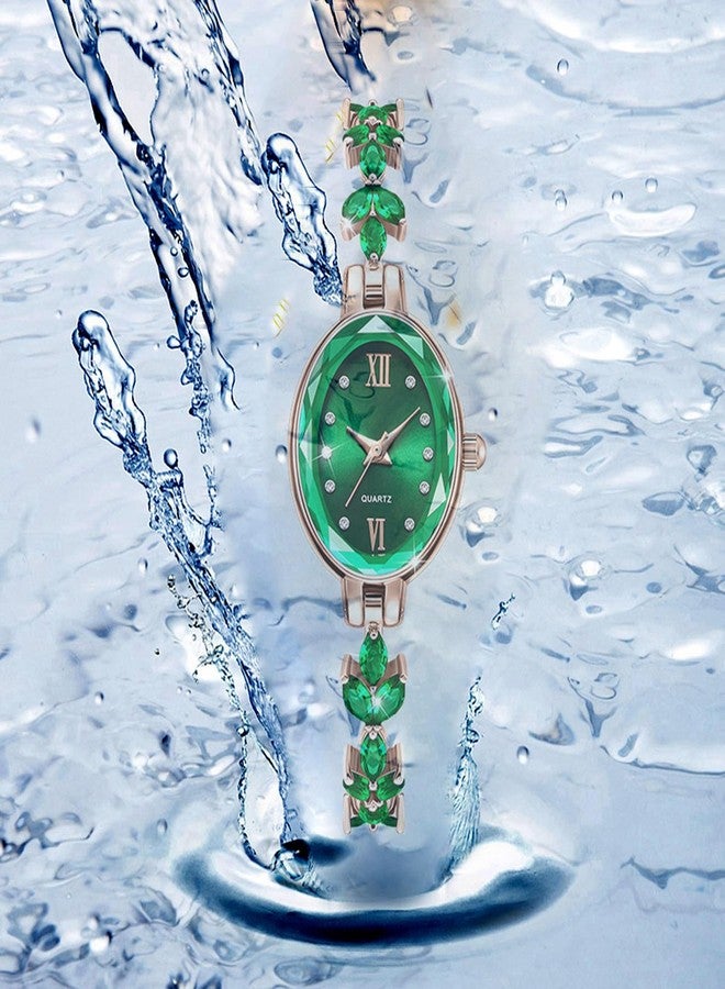 BESTKANG Women's Watch Luxury Petal Casual Bracelet Watch Simulated Quartz Watches for Women (Green) - Image 2