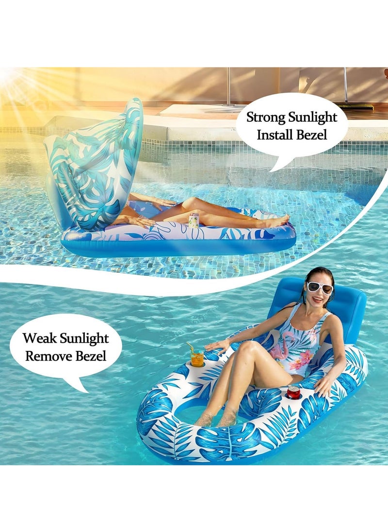 AUTOYSUR - Swimming Hammock Pool Float, Multi-Purpose 4-in-1 Water Floating Chair Rafts (Saddle, Lounge Chair, Hammock, Drifter) for Swimming Pool, Pool Floats Chair Inflatable Floating Bed - Image 1