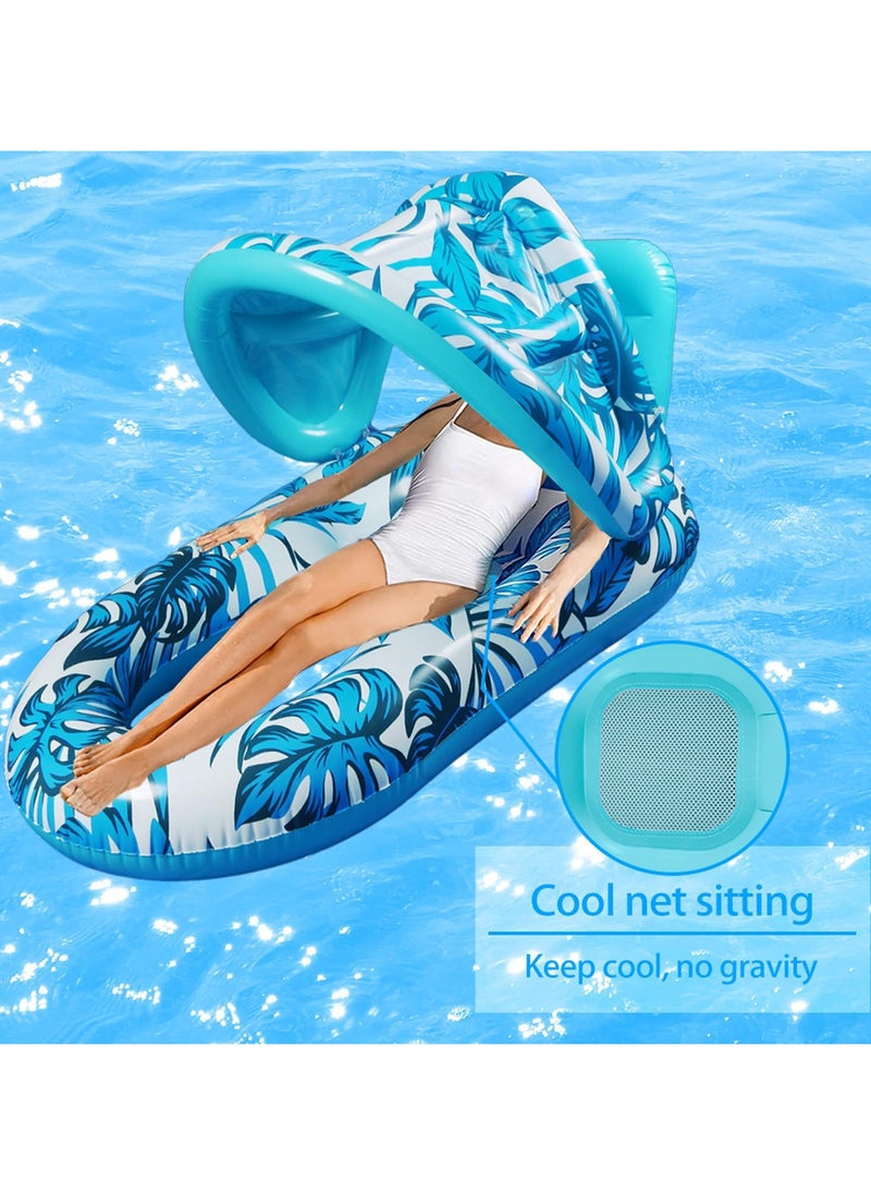 AUTOYSUR - Swimming Hammock Pool Float, Multi-Purpose 4-in-1 Water Floating Chair Rafts (Saddle, Lounge Chair, Hammock, Drifter) for Swimming Pool, Pool Floats Chair Inflatable Floating Bed - Image 1