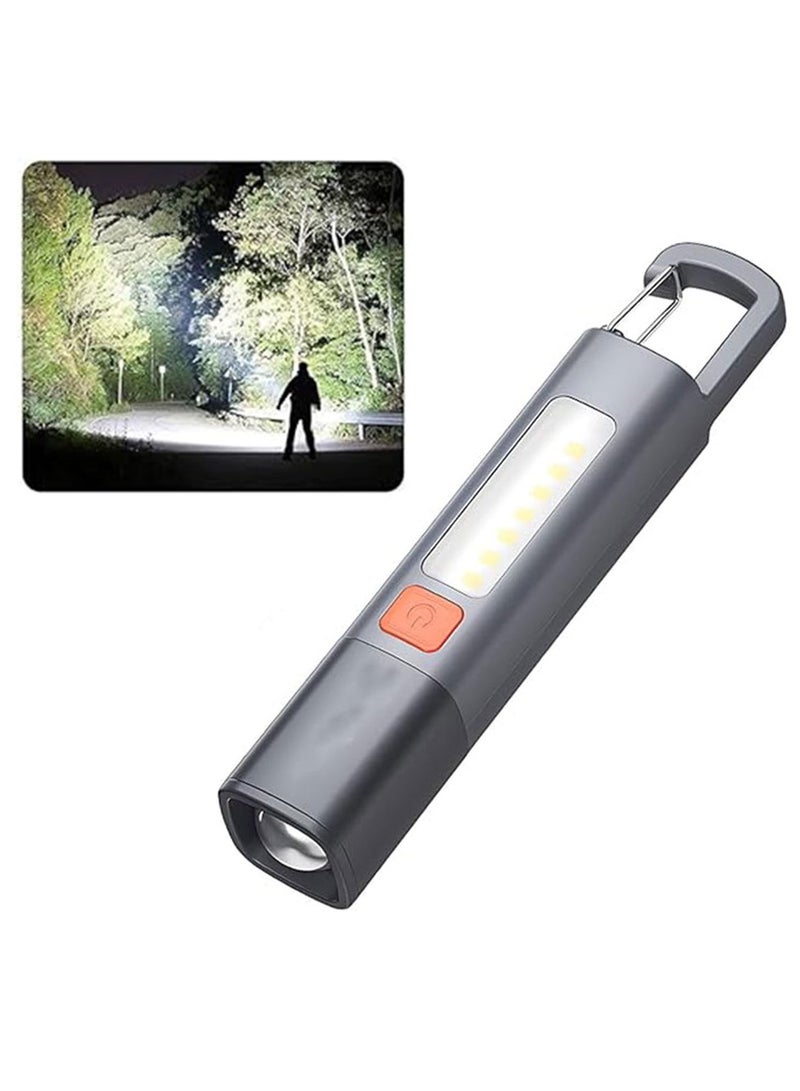 Rechargeable Waterproof Handheld Spotlight – Type-C Flashlight with Front Focus Beam & Side Ambient Light – Emergency Mode Torch for Camping, Outdoors & Home - Image 1