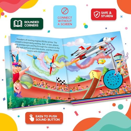 BRIJBASI The Fly Past Day – Interactive Single Sound Book for Kids | Musical Rhymes and Early Learning Fun | Colorful Board Book for Toddlers - Image 2
