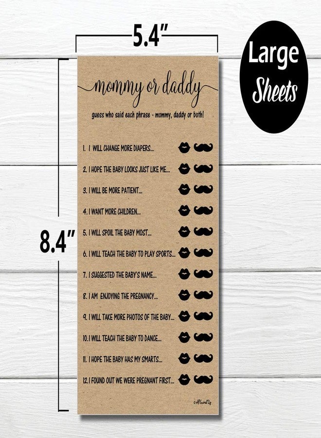 All-Ewired-Up 50 Mommy or Daddy? Who Said It Game Sheets Kraft Rustic (50-sheets) Fun Baby Shower Game Activity - Image 3